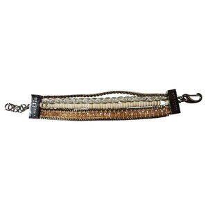 Victoria Emerson Multi-Strand Mixed Material Bracelet Metal Accent Lobster Clasp